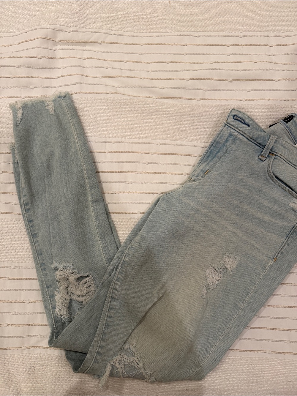 Abercrombie & Fitch Light Blue Distressed Skinny Jeans